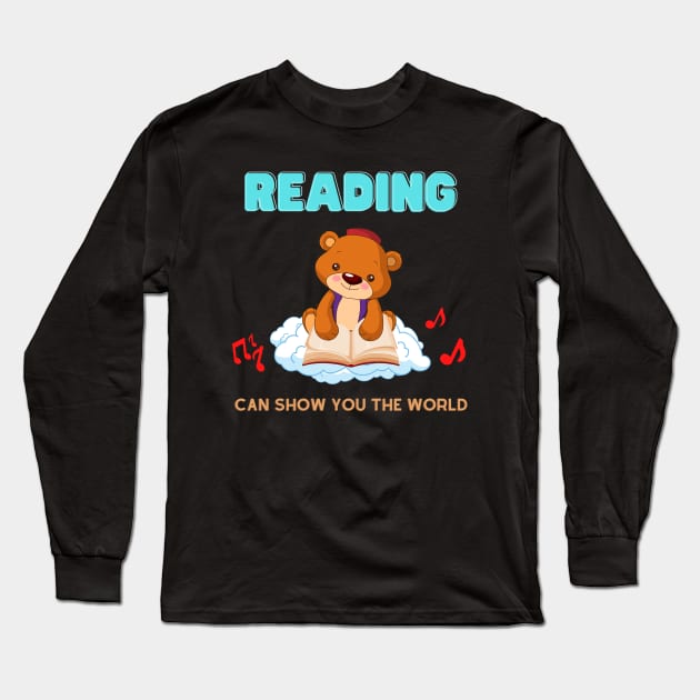 Reading will take you everywhere Long Sleeve T-Shirt by Bubbly Tea